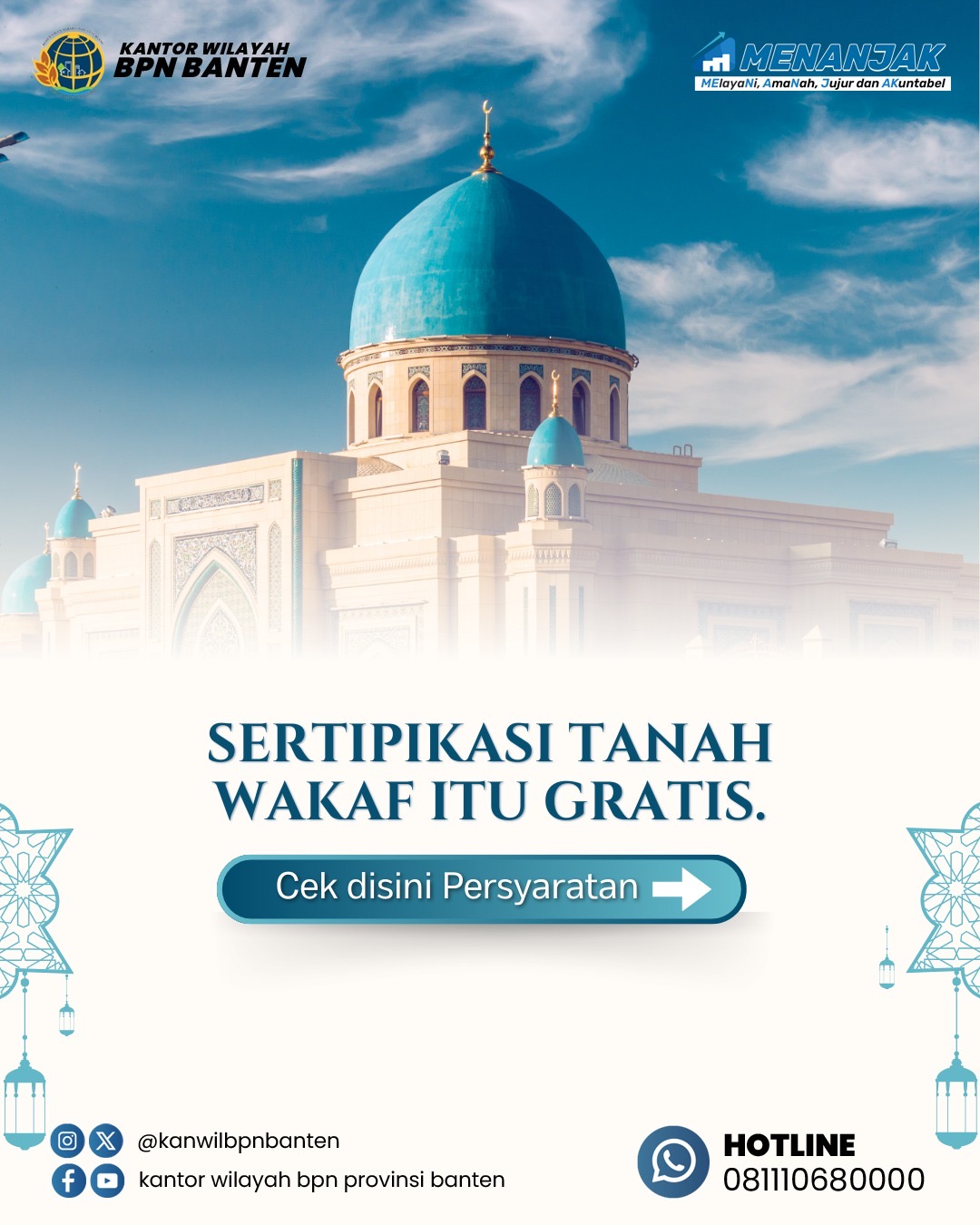 Sertipikatkan Tanah Wakaf Itu Gratis, Cek Di Sini Persyaratannya