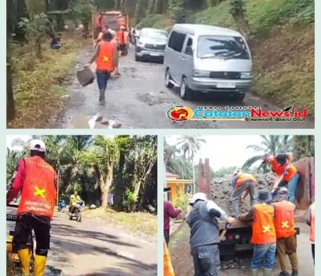 Hari Kedua Baksos, Warga Tiga Kecamatan Tambal Jalan Berlubang di Ruas Pangkalan Cikidang Sukabumi