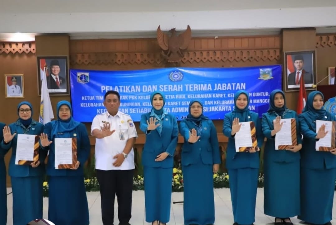 Ketua TP PKK Jaksel Hadiri Pelantikan Enam Ketua TP PKK Kelurahan Kecamatan Setia Budi